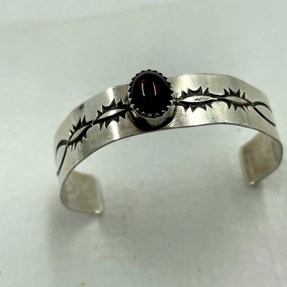 Vintage Kid Sterling Silver Navajo Cuff Bracelet